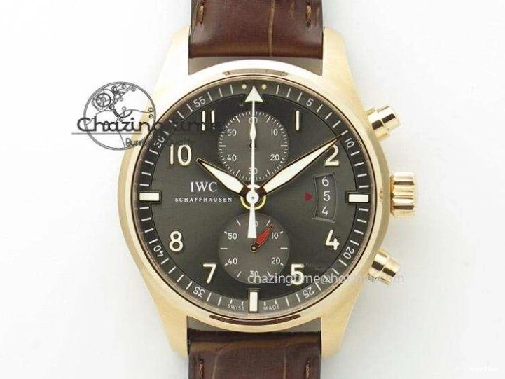 MIROTIME 0329 Pilot Chrono RG 3878 ZF Best Edition Grey Dial On Brown Leather Strap A UrbanChic 7330